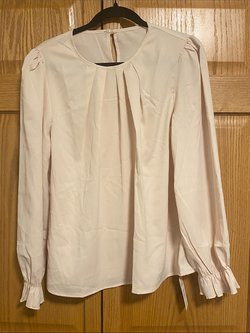 Women's Soft Pleat Long-Sleeve Blouse - cream